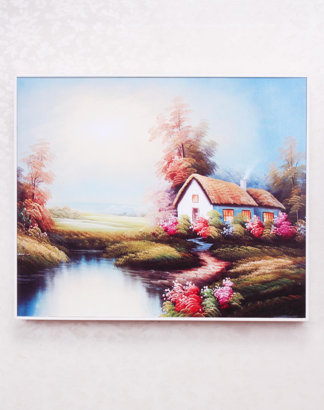 配电箱推拉画-小山村