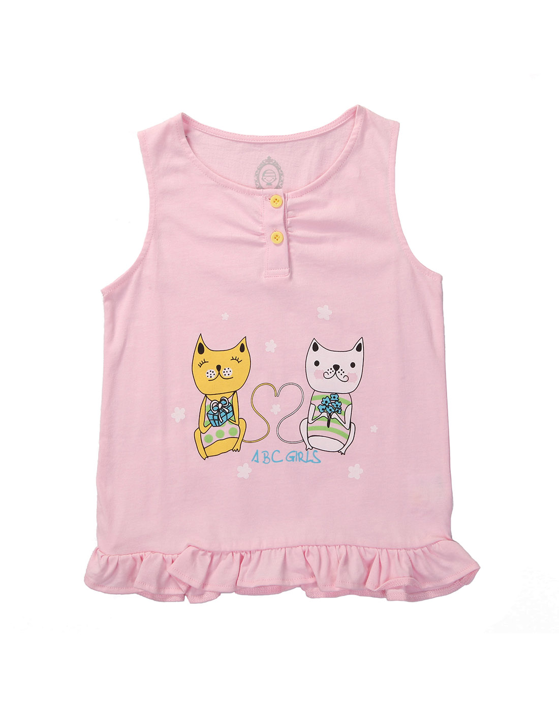 abckids童装童鞋专场女童装吊带海棠粉背心服装-60