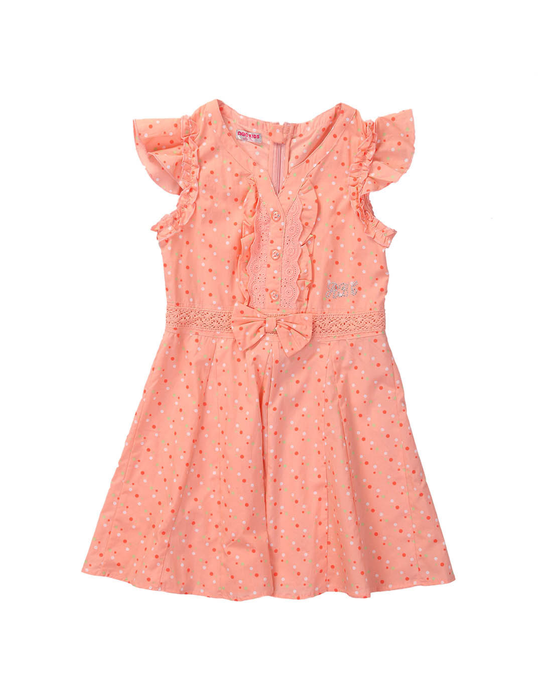 abckids童装童鞋专场女童装贝壳粉底连衣裙服装-61