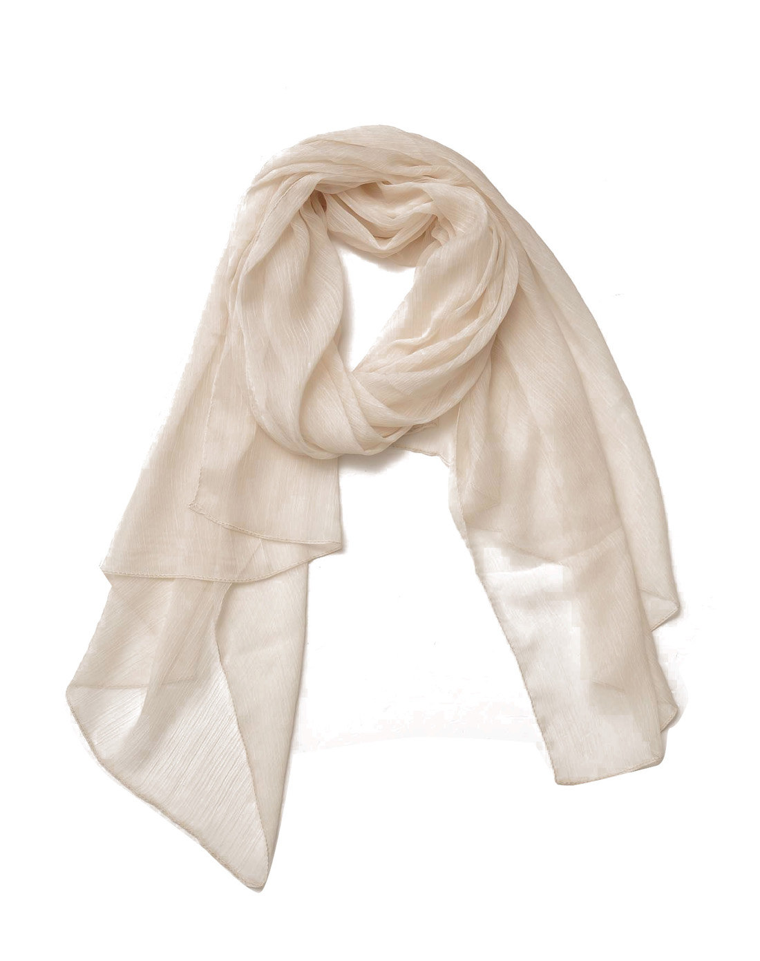 女款米白色纯色时尚丝巾