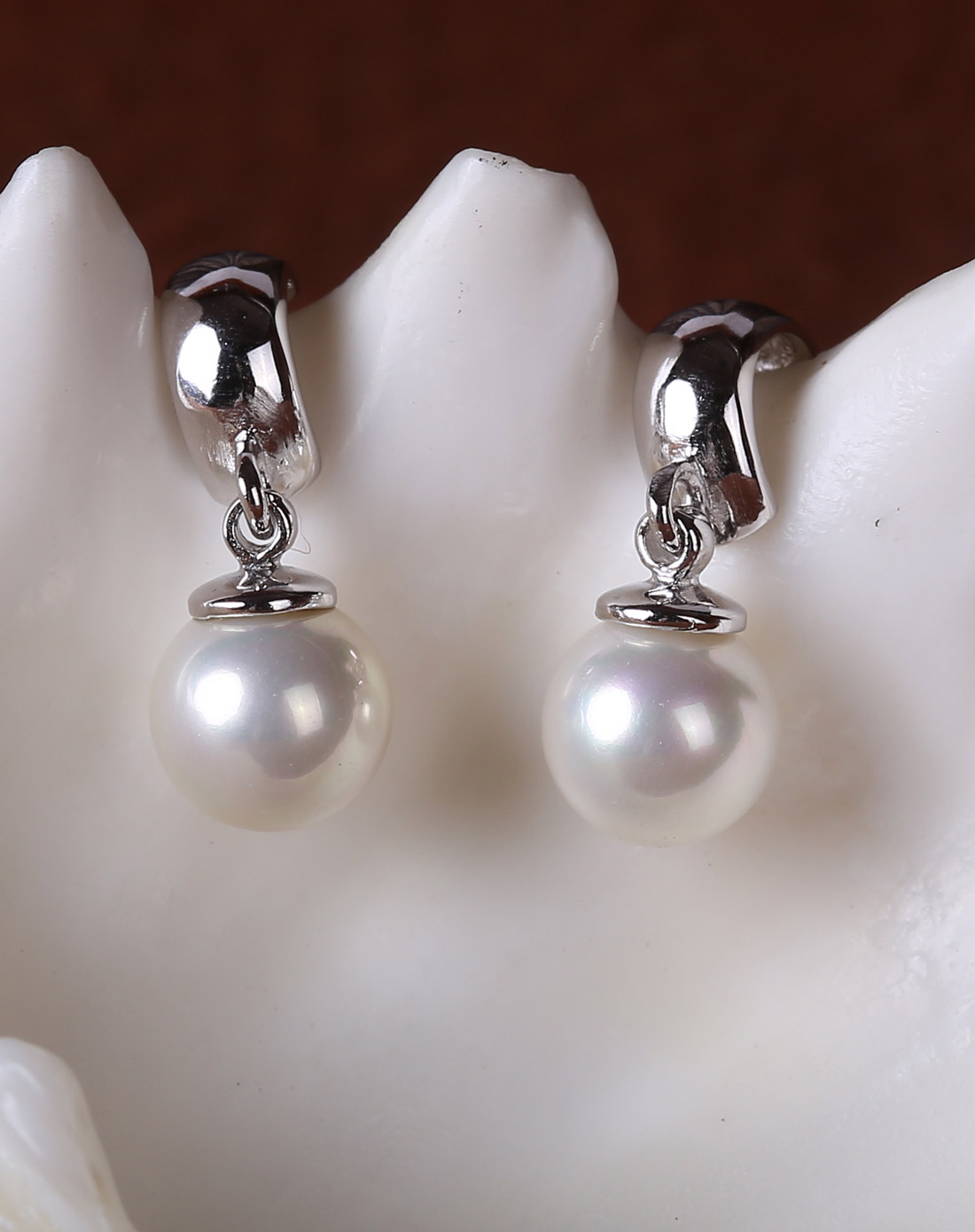 925银镶贝珠耳环-唯一