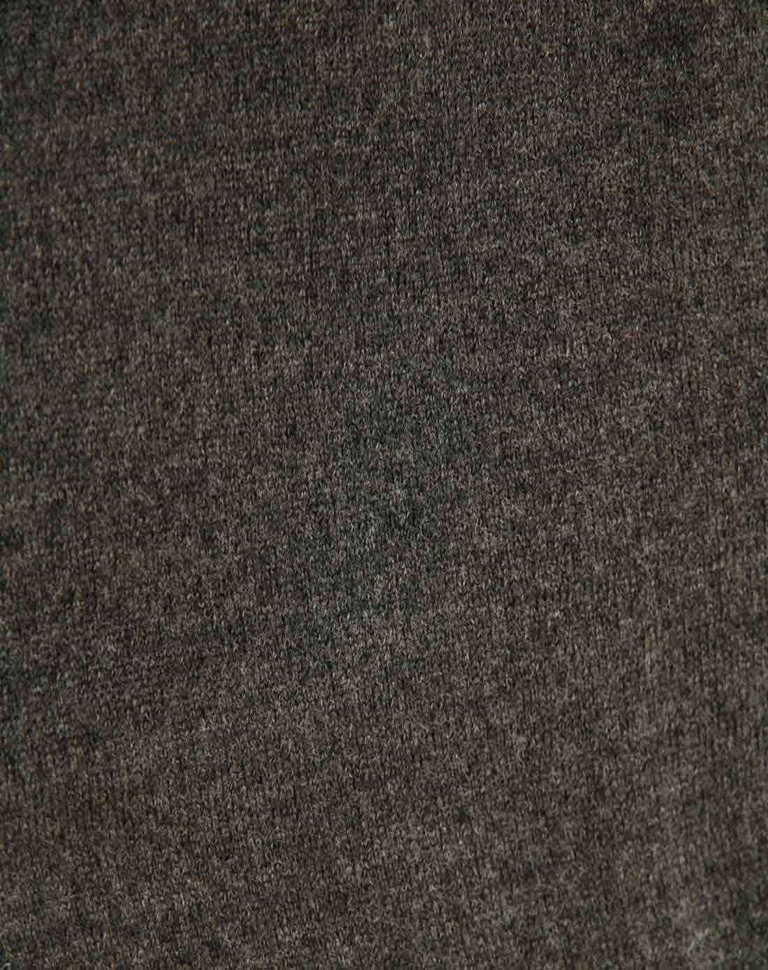 纯羊毛深灰色休闲针织衫