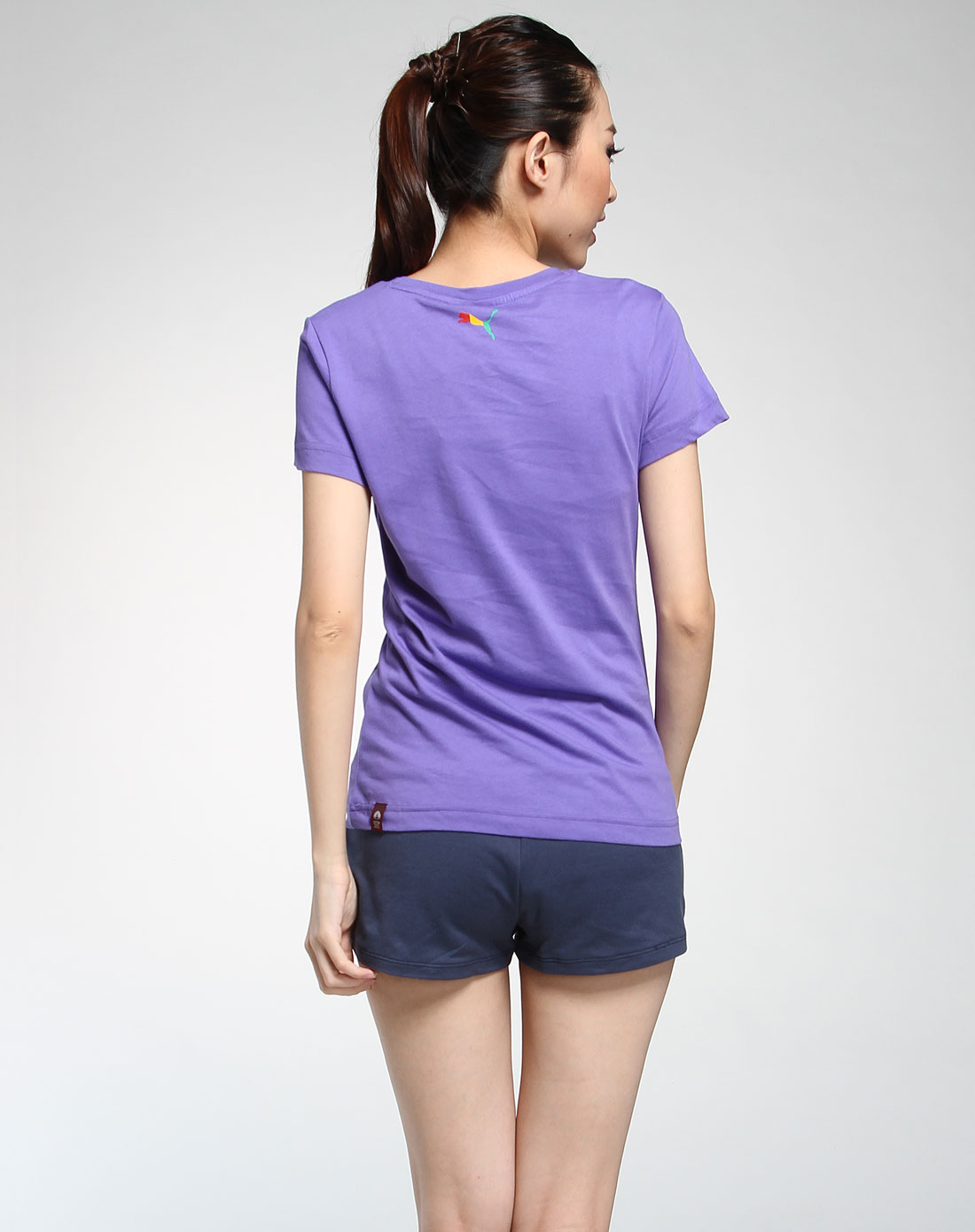 女款蓝紫色休闲短袖t恤