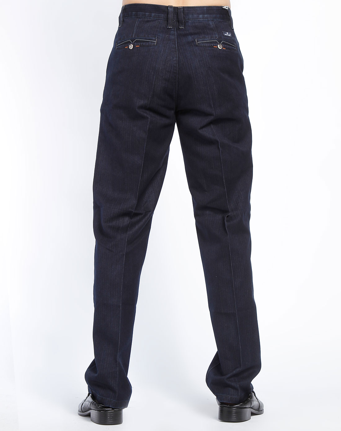 皮尔·卡丹pierre cardin 蓝黑色休闲牛仔西裤