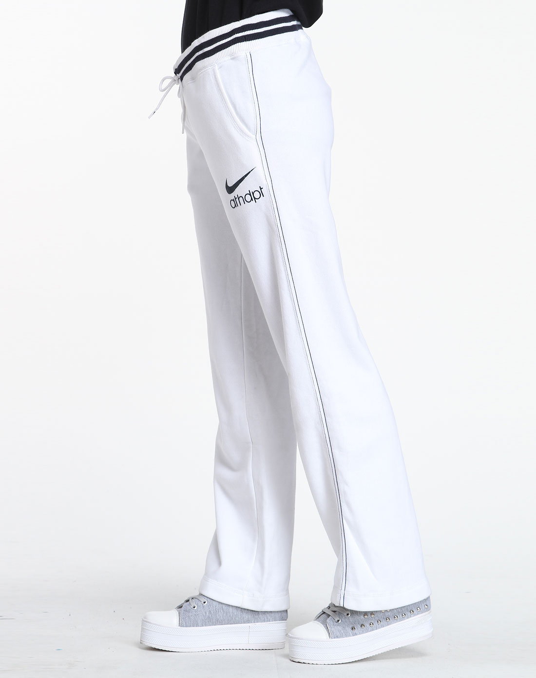 女款白色时尚运动长裤