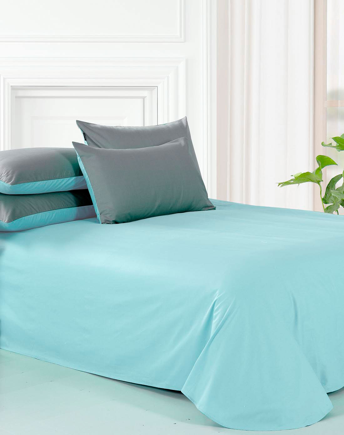 > 270*245cm全棉加厚绝色床单(蓝绿)