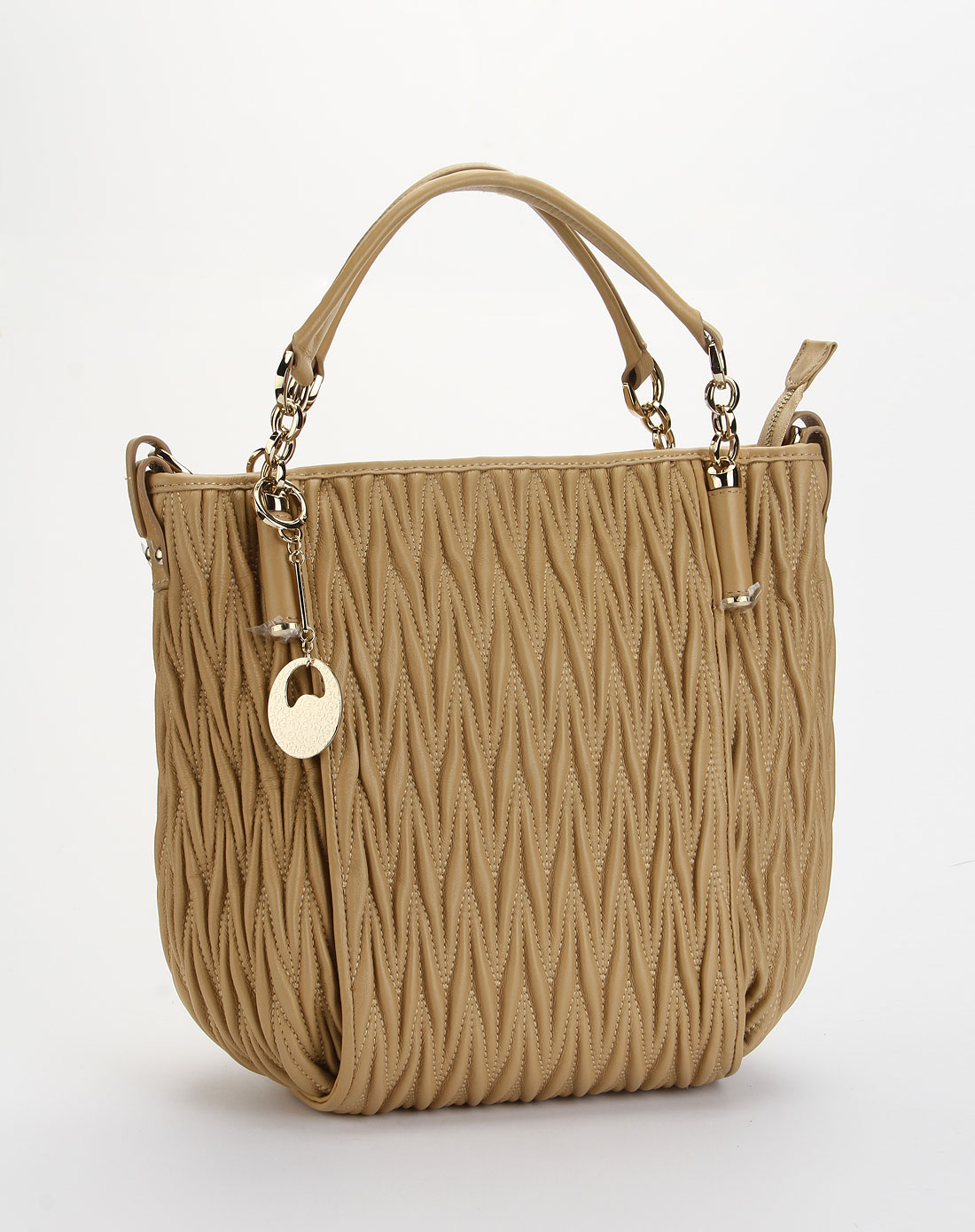 女款杏色时尚休闲手提包