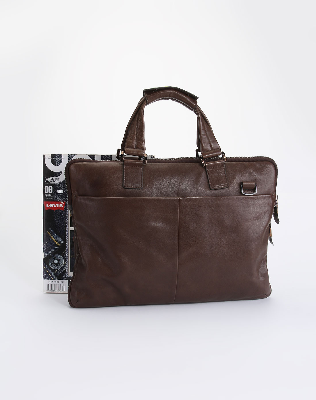 男款棕色时尚商务手提包