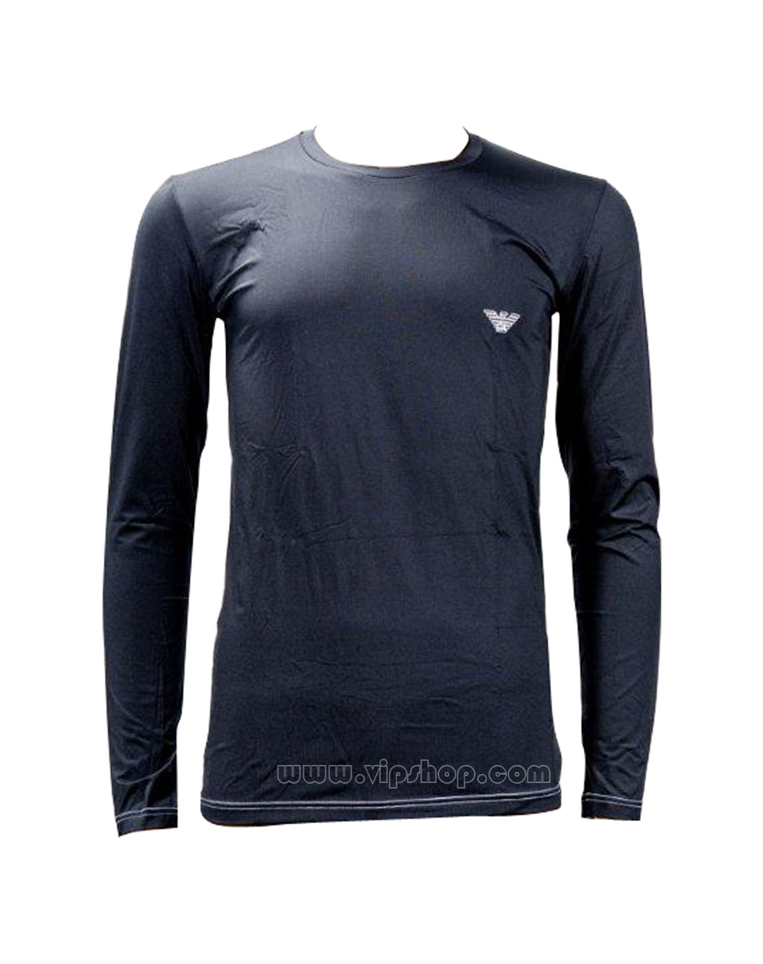 armani 男款logo印图圆领长袖t恤