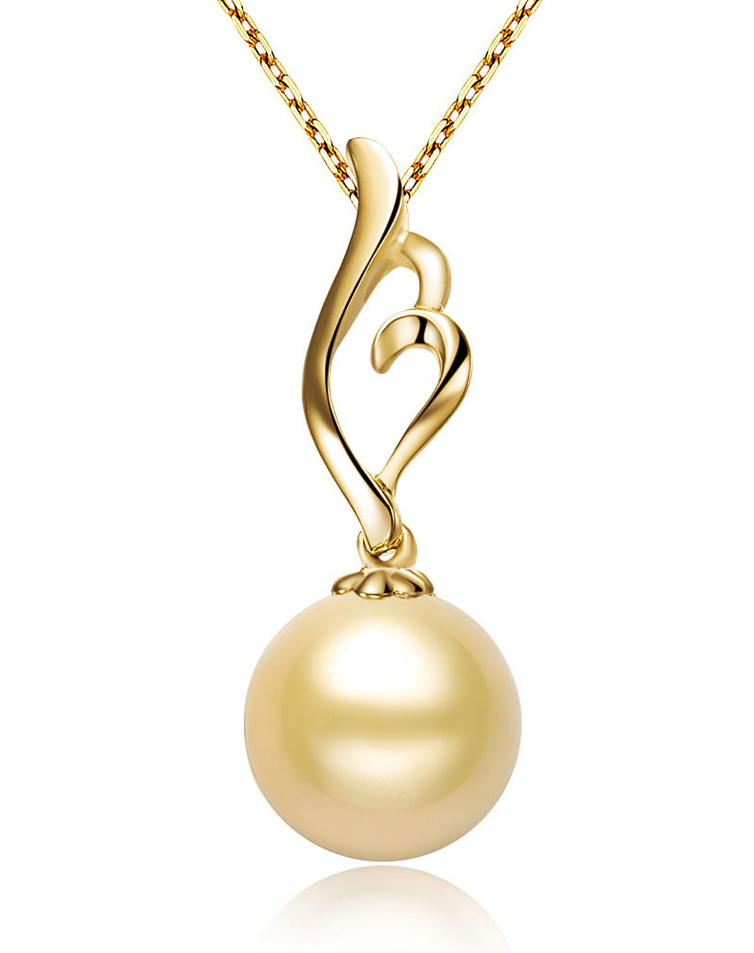 黄金南洋金珍珠吊坠-丽人(附国检证书赠精美925银链)