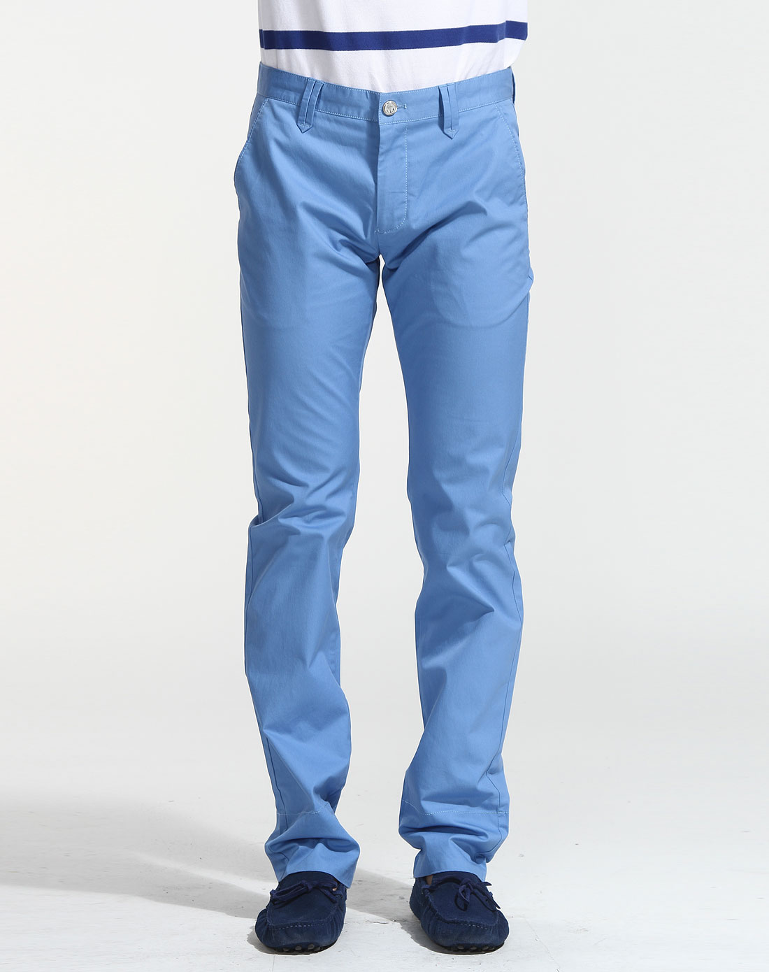 湖蓝色潮流时尚休闲长裤