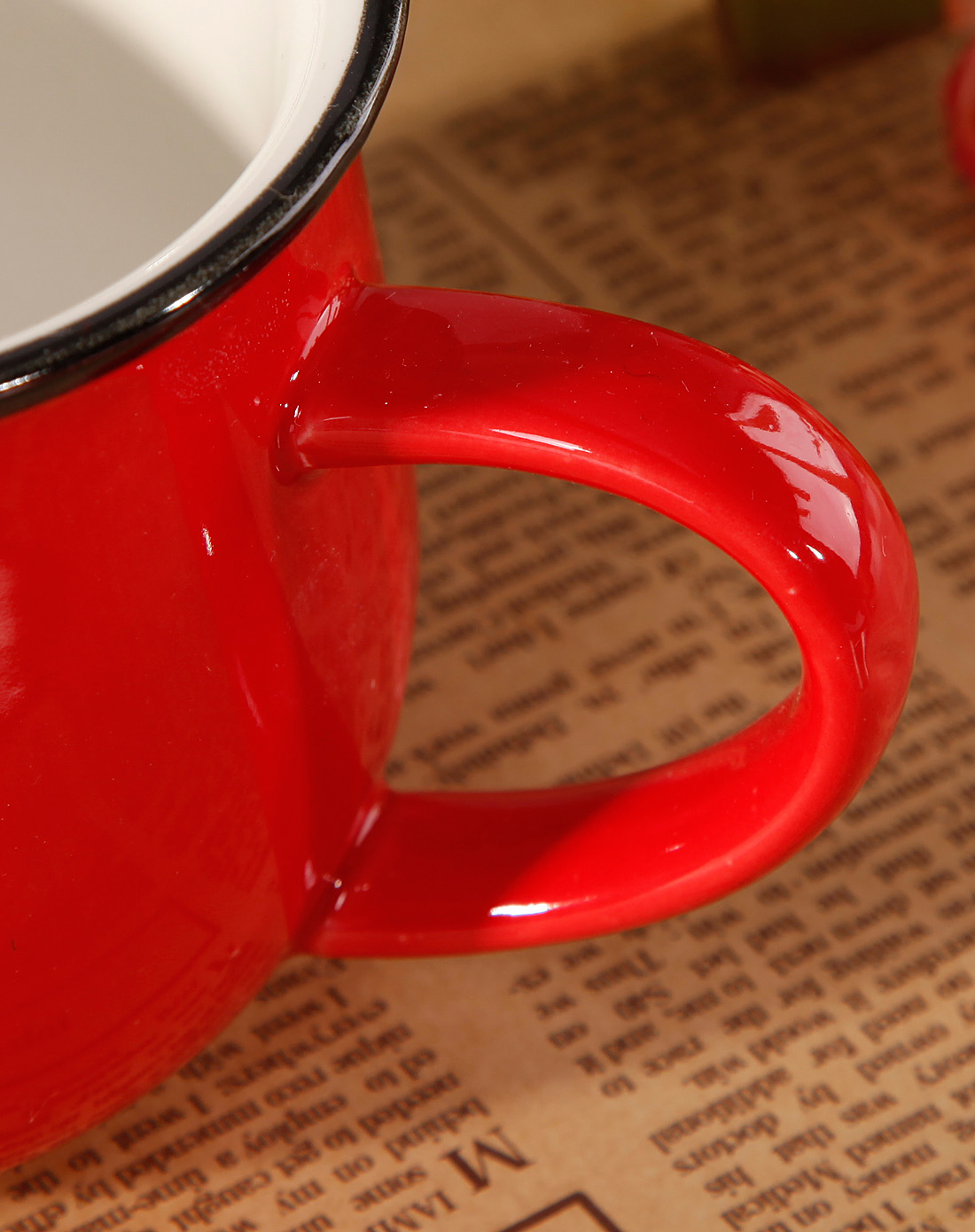 zakka复古搪瓷杯-大红色-小狗(两只装)