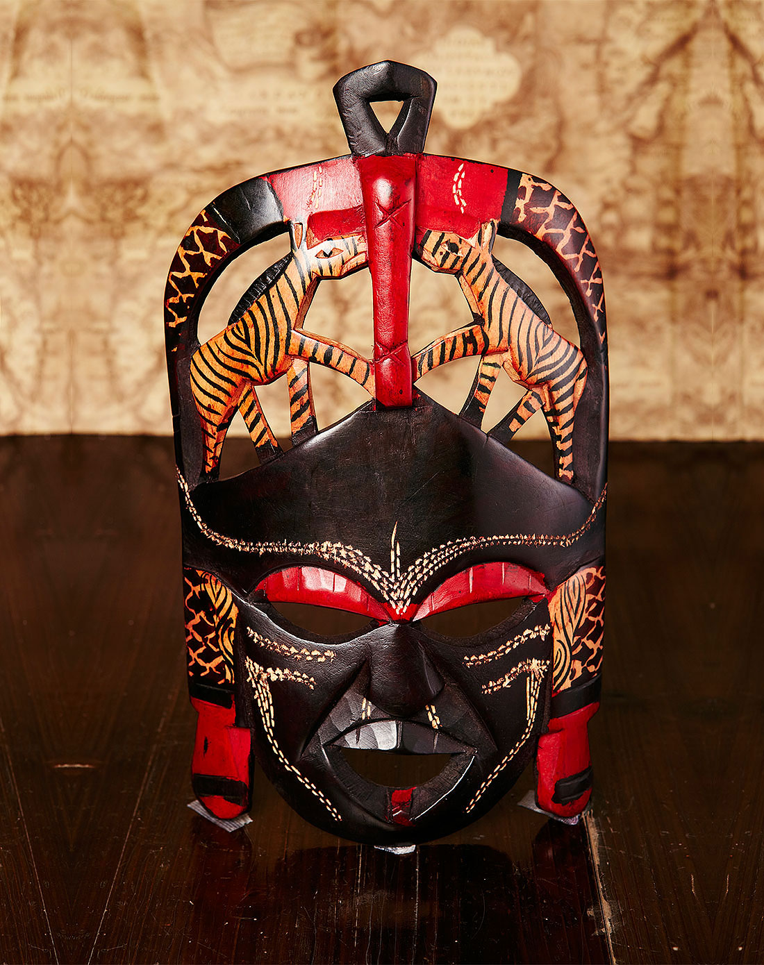 马塞伊武士面具-斑马图腾