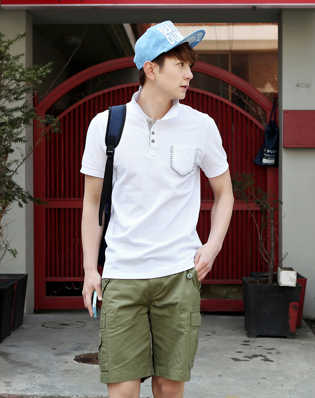 白色男士短袖polo衫