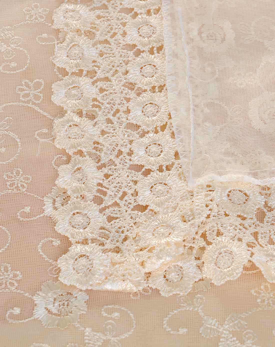 > 手工冰梅刺绣蕾丝花边桌布