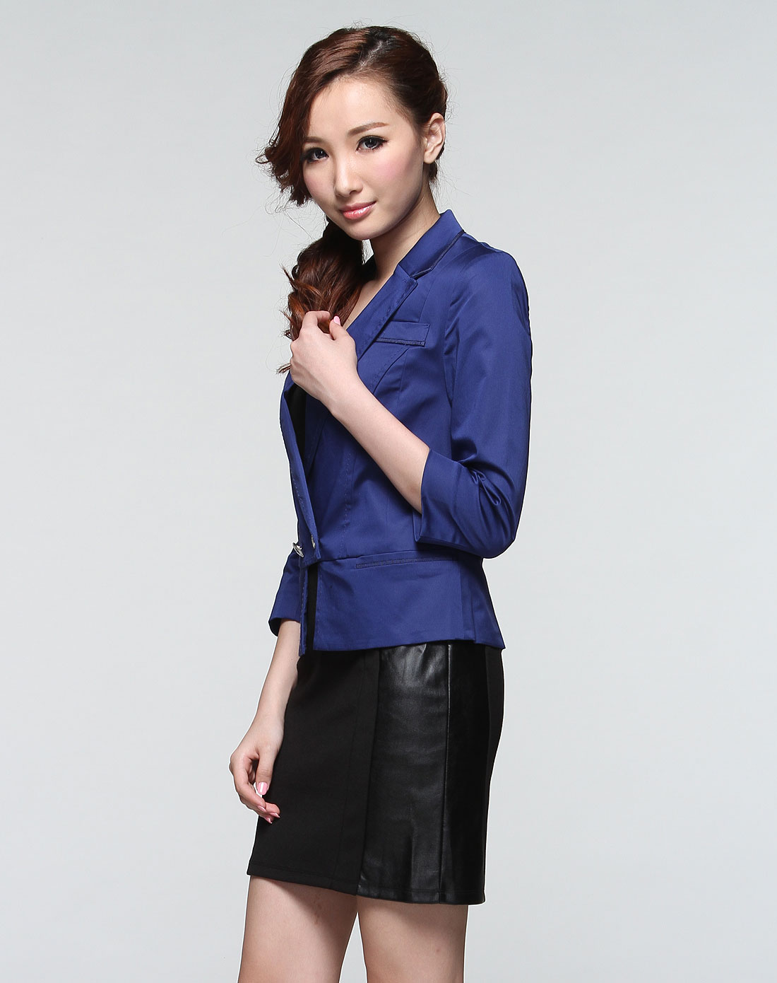 theme深蓝色时尚简约长袖西装外套taywd1wb0179_唯品会