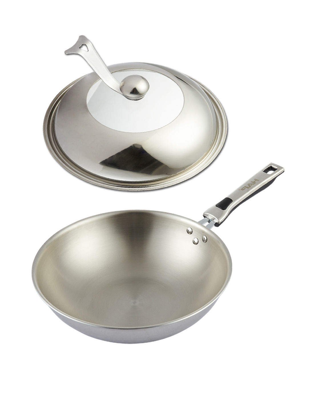 高档不锈钢无涂层炒锅32cm