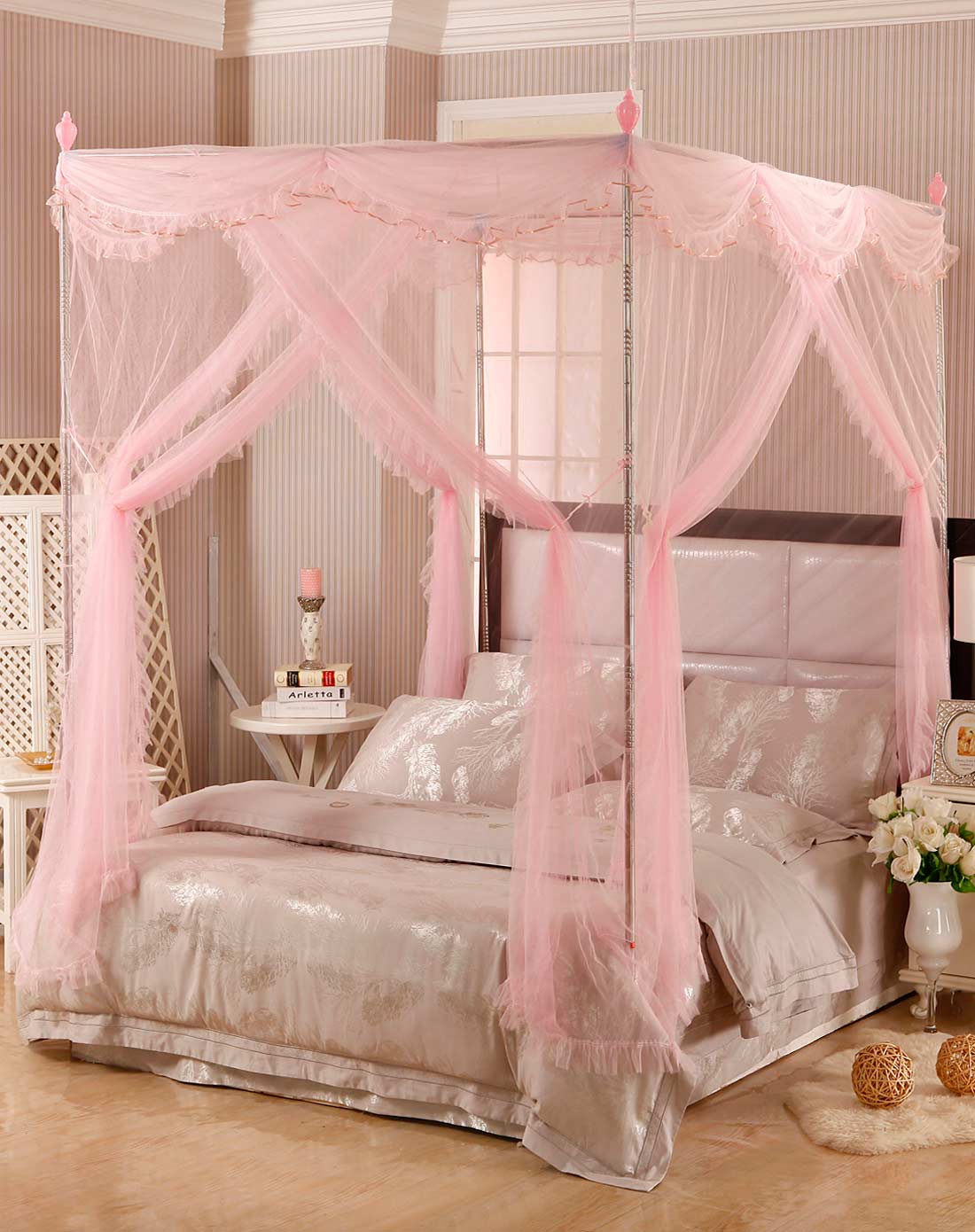 5m床落地蚊帐-曼尼莎(粉色)