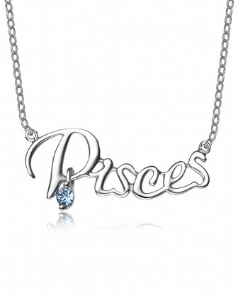 [ 钻多多 ] 925银星座英文字母项链 双鱼