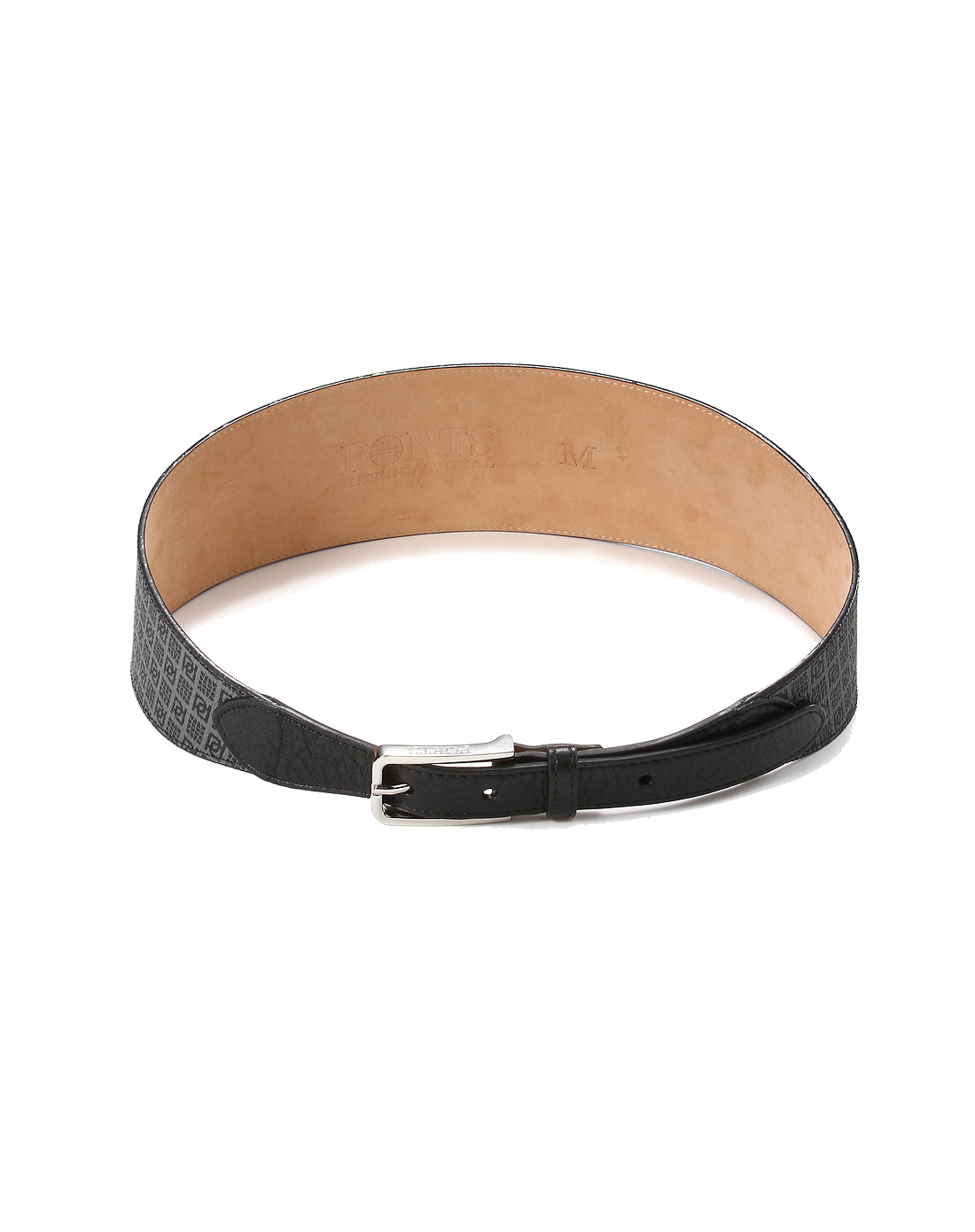 宝姿ports配件专场女款灰色时尚宽度渐变印字皮腰带lj2a711a-ink-mono