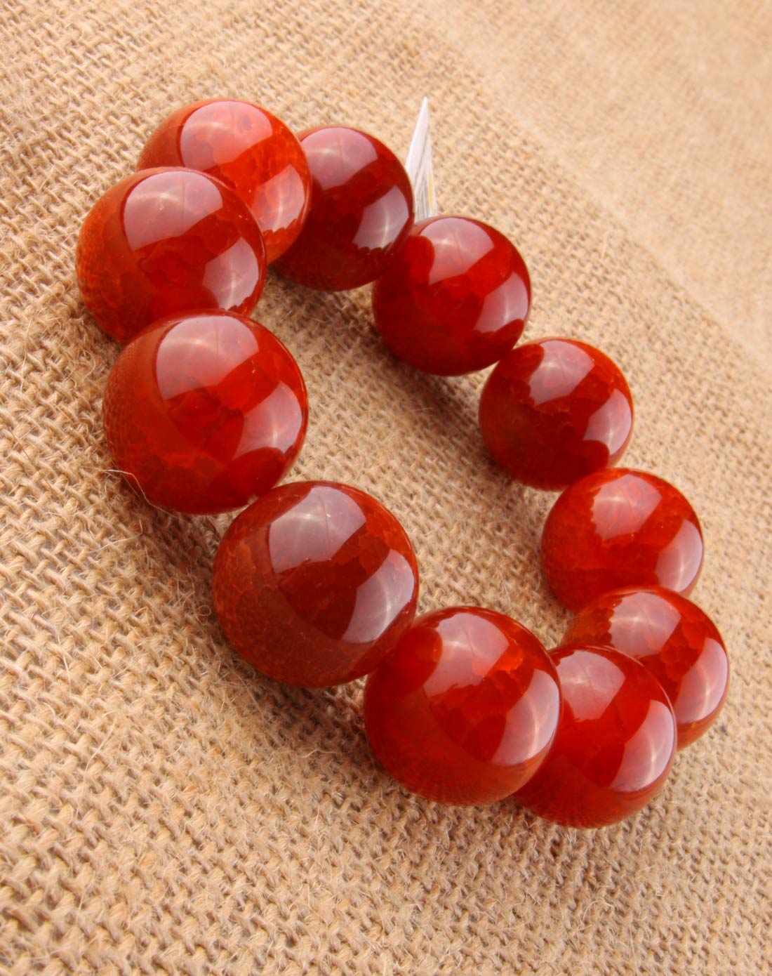 天然玛瑙冰花18mm手串(附证书)