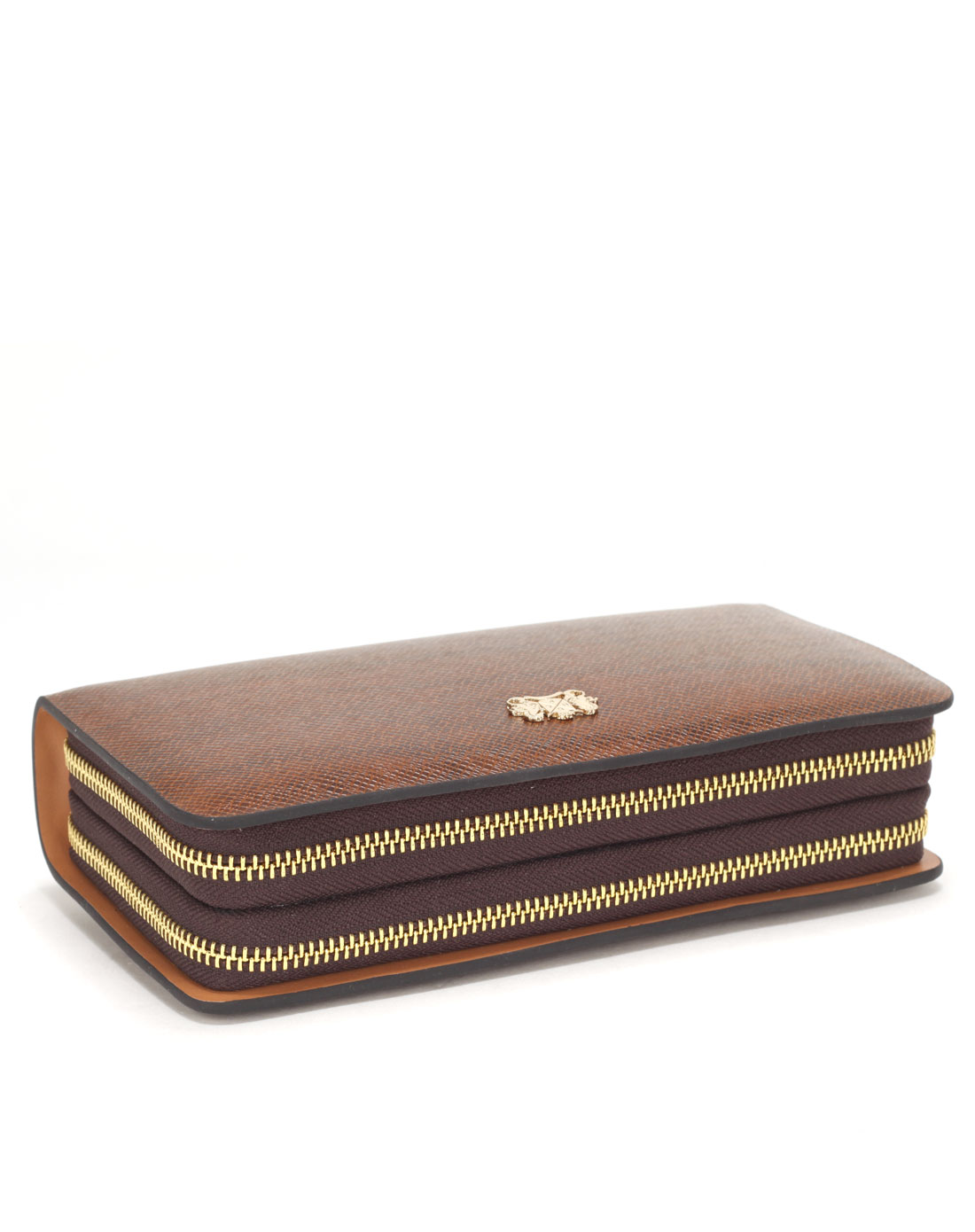 比华利保罗beverly hills polo club箱包男款棕色双拉链包手拿包