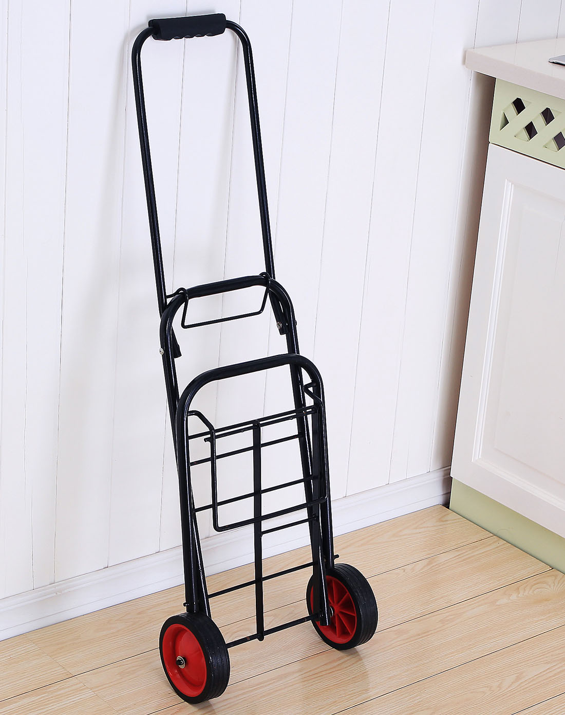 欧润哲orange家居黑色大号两轮购物车 手拉车108111_唯品会