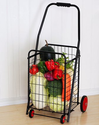 黑色大号四轮购物车 手拉车