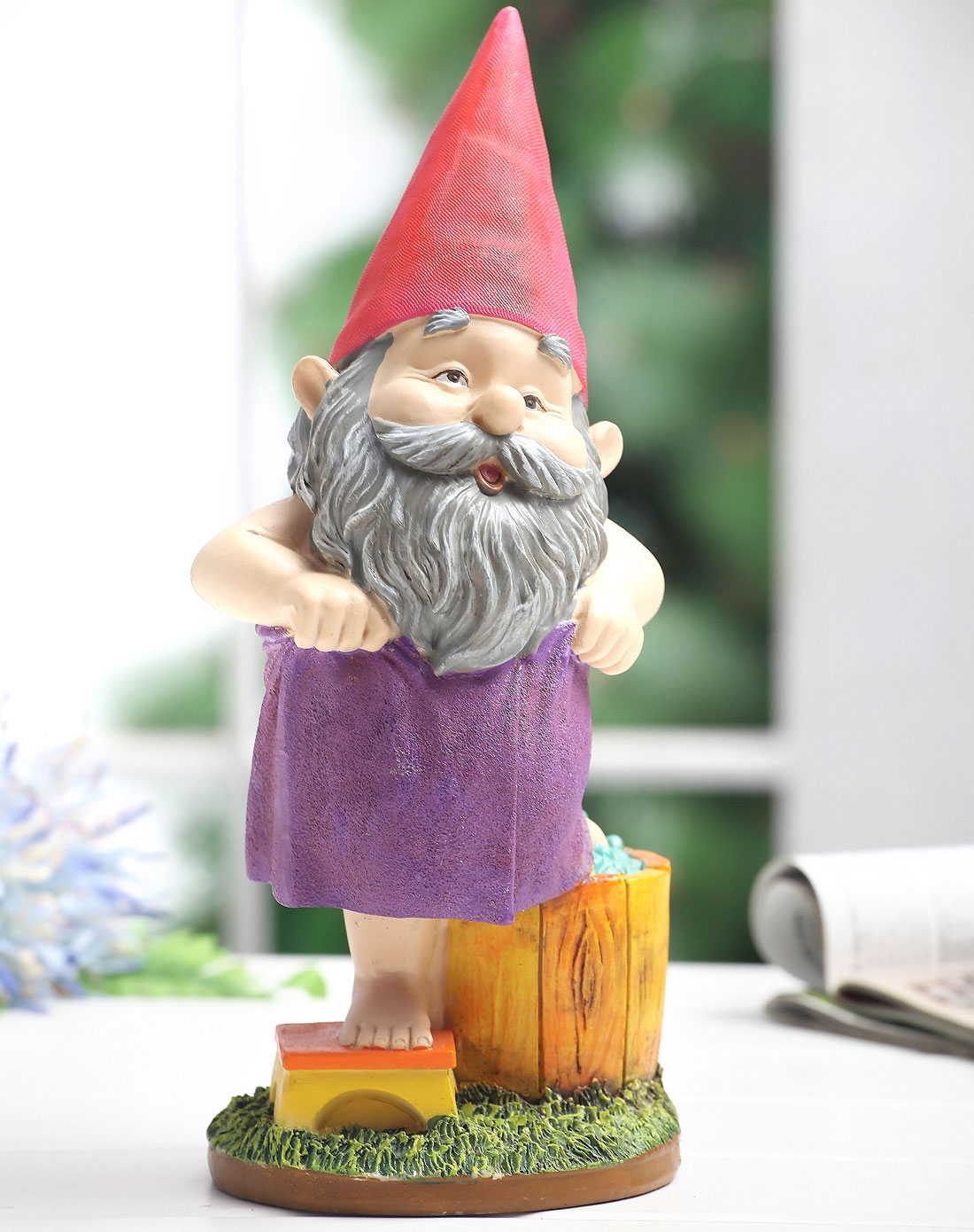 > 夏日地精小矮人树脂桌面摆件