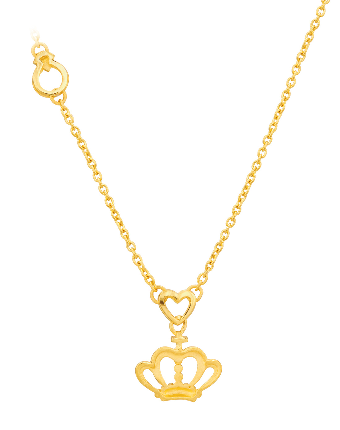 > 心形优雅皇冠足金套链项链
