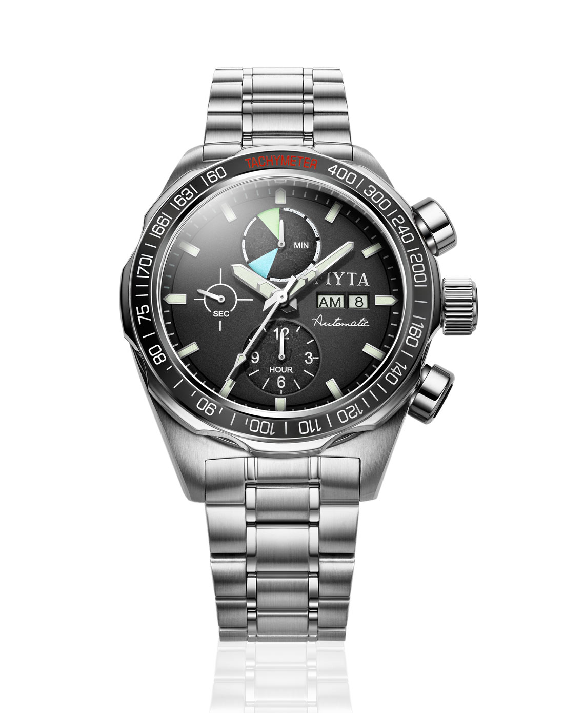 男表蓝宝石玻璃镜面黑色航天系列机械手表