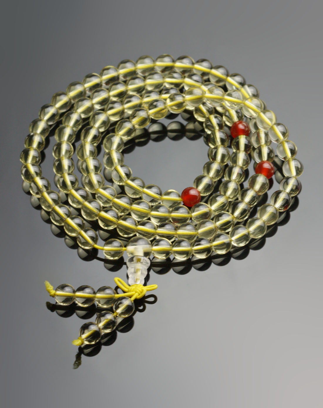 黄水晶108佛珠(附证书)