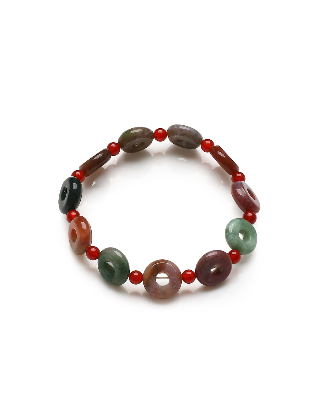 平安扣水草玛瑙手链