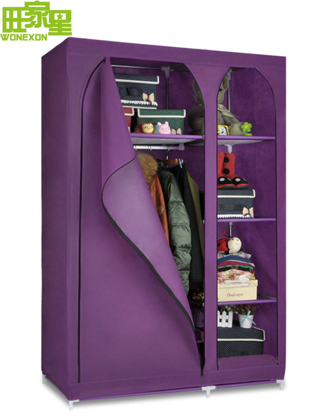 简易衣柜中号-紫色