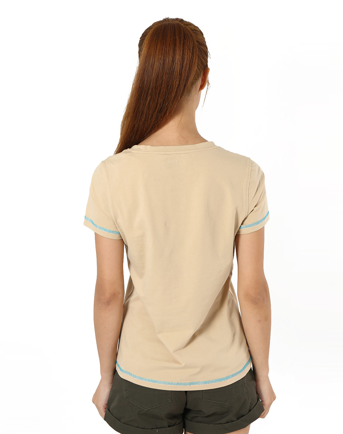 生活无限life unlimited户外男女smartlife 女款卡其色圆领短袖t恤513