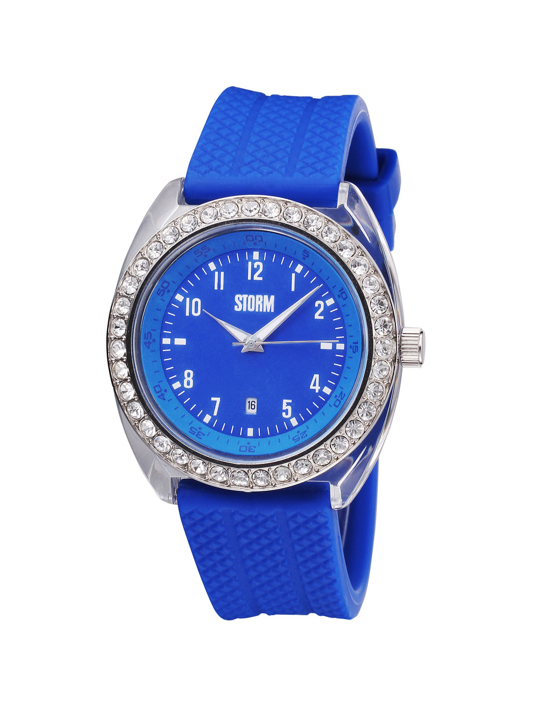 英国storm潮牌中性水钻装饰蓝色闪亮时尚石英手表47054/b_唯品会