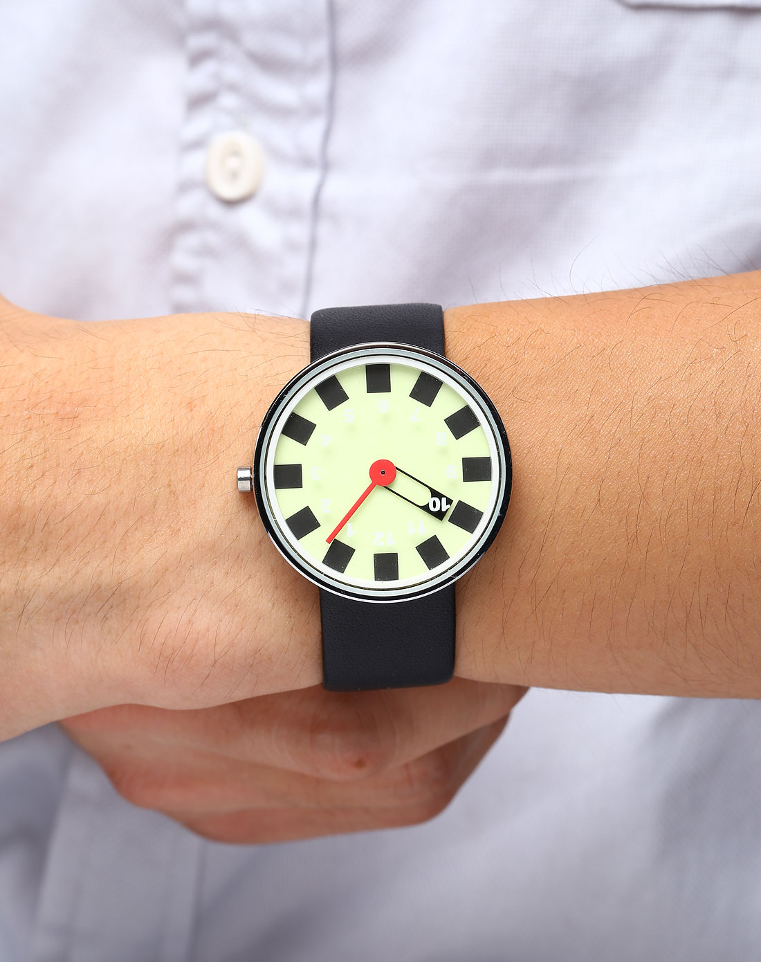 时光爱客actimer手表专场 > actimer中性浅绿/黑色夜光魔术方块石英表