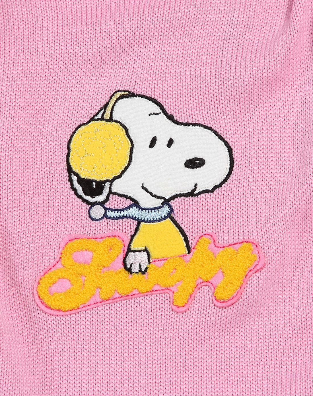 史努比snoopy-女童粉红色卡通绣花长袖毛衣sw17698710_唯品会