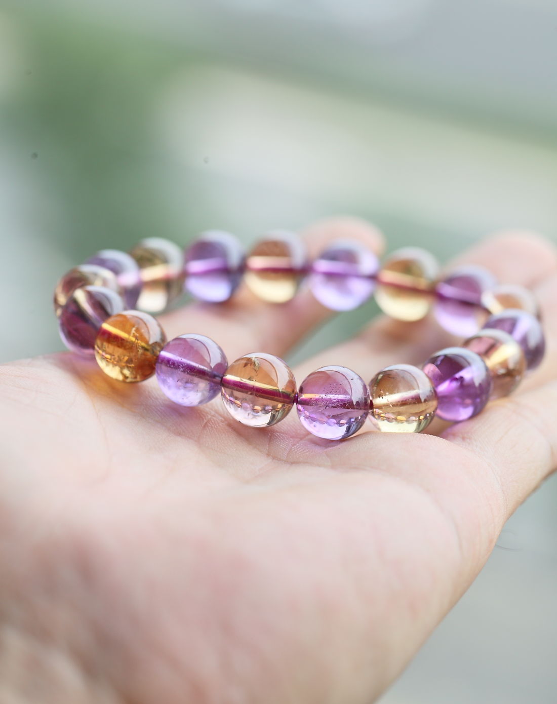 天然紫黄晶水晶手串(权威证书)
