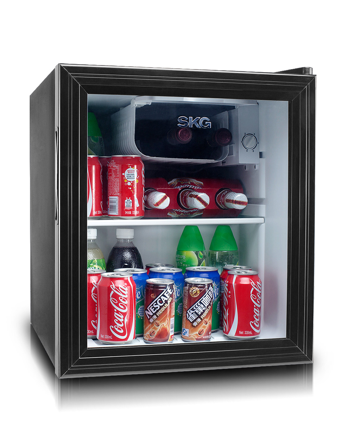 46l 时尚家用单门玻璃小冰箱