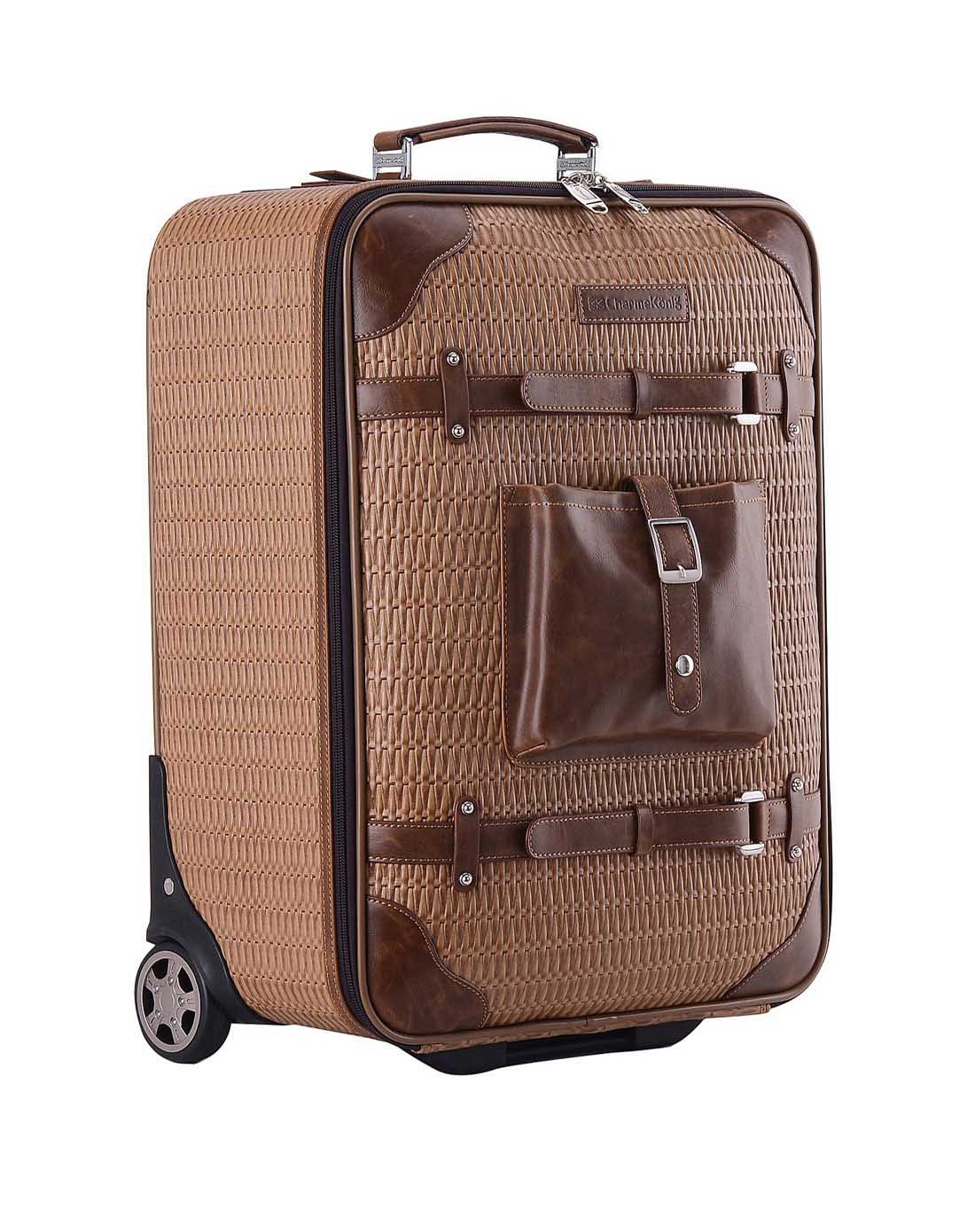 中性款咖啡色马克复古系列20寸拉杆箱