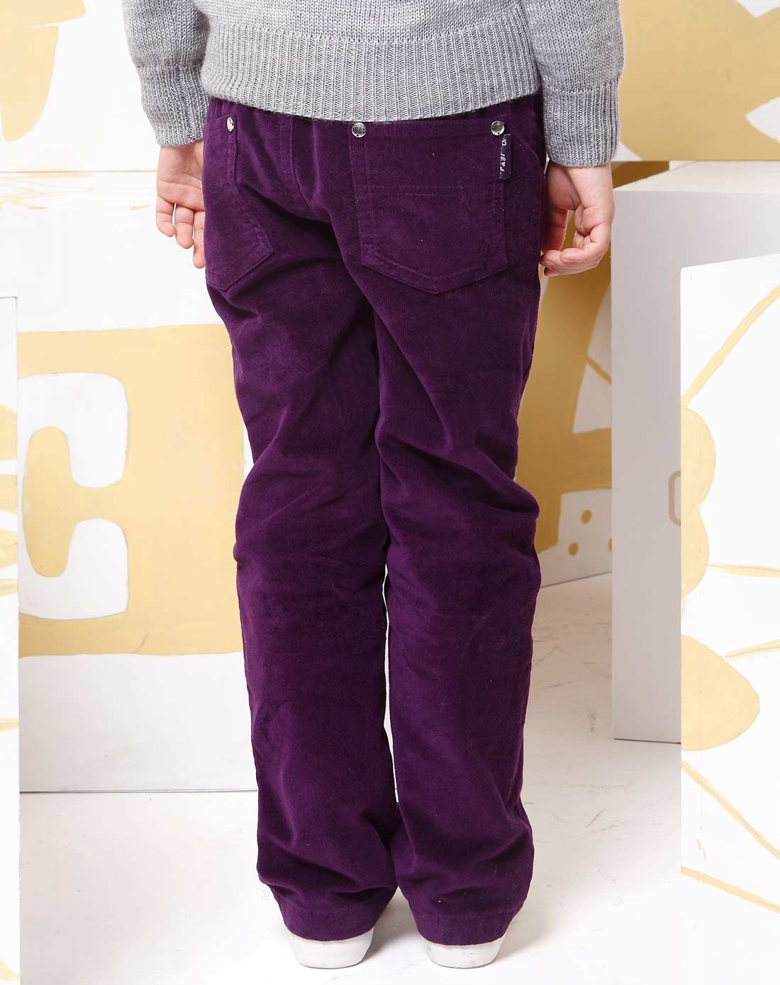 女童深紫色加里长裤