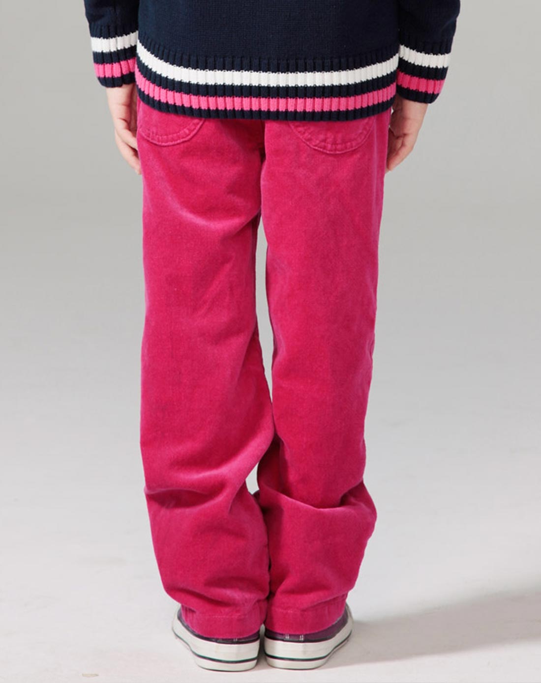 女童玫红色长裤