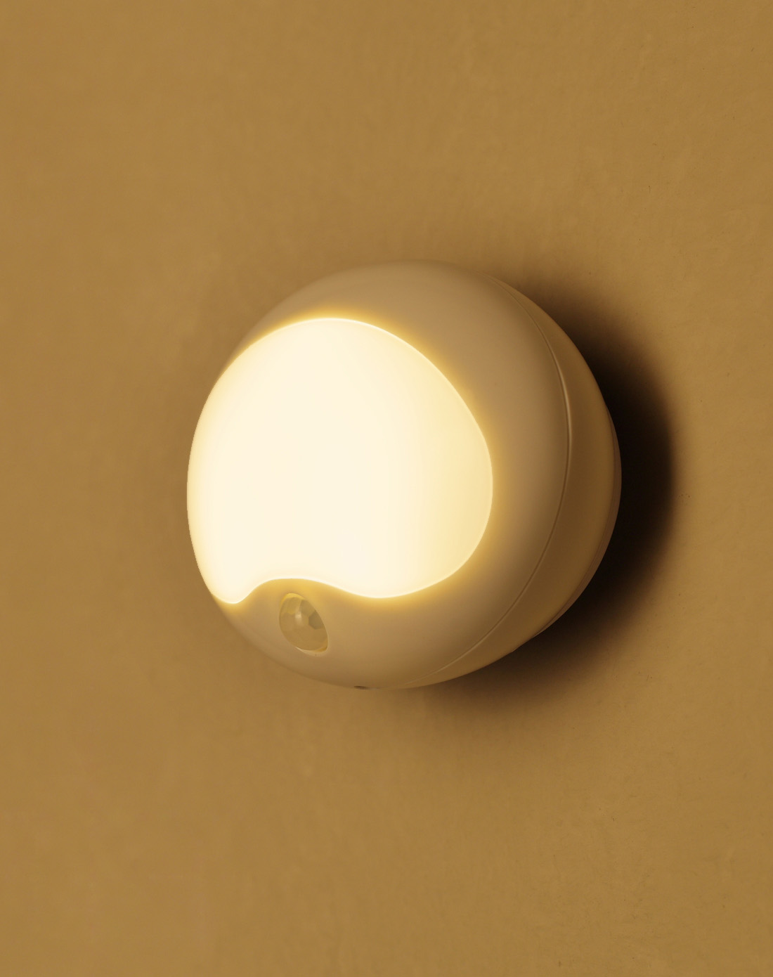 人体感应白色浣熊灯-黄色