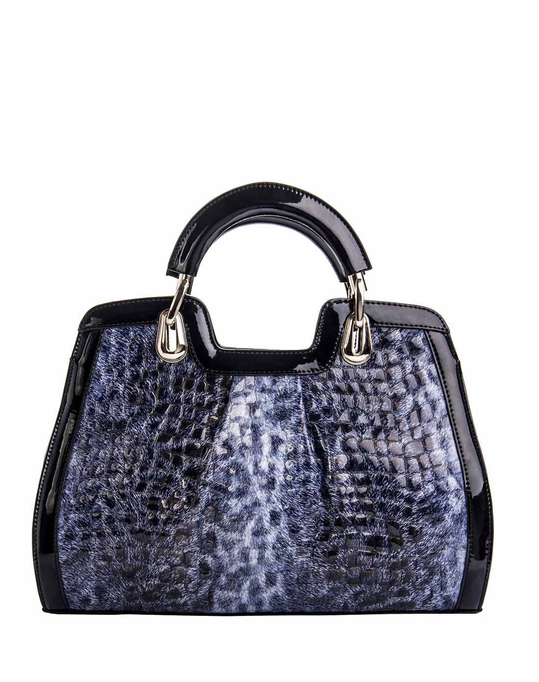 女款蓝色石头纹手提包