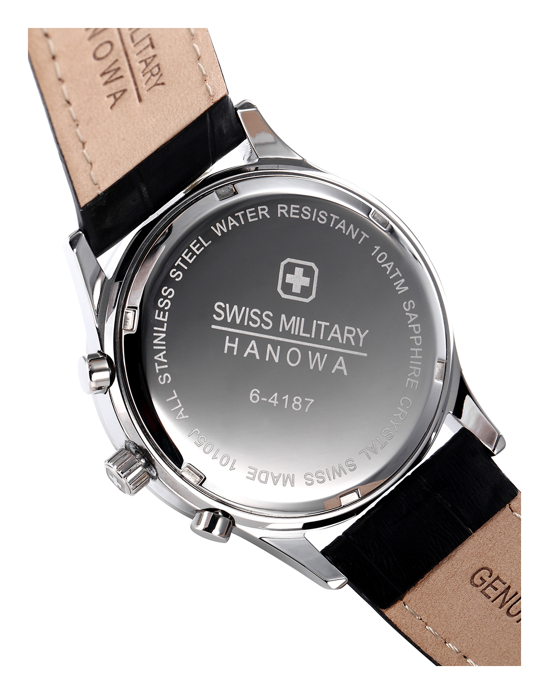 swiss military hanowa 男款 大表盘时尚三眼石英表